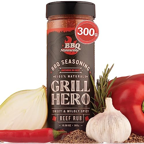 BBQ Moments Spezie per Barbecue Rub Manzo, Insaporitore per Rite Carne, Bistecca - Condimento & Miscela di Spezie Cucina, Griglia 210g (7.4 Oz)