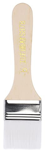 sourcing map 6 Peinture Pinceau 1,6 Largeur Doux Nylon Soies avec Bois Manche pour Paroi Armoires Clôtures Blanc