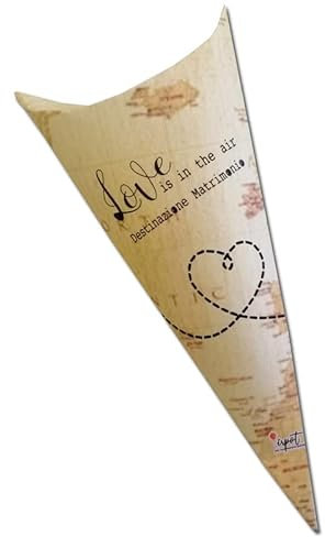 chance srl Coni Portaconfetti o Porta Riso per Feste a Tema Grafica a Scelta Compleanno Matrimonio Battesimo Nascita confettata bomboniere (Matrimonio - Viaggio)