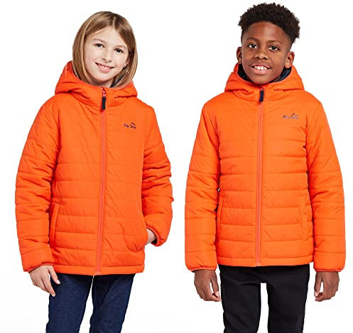 Peter Storm Kids' Blisco II Jacket with Hood & 2 Pockets for Boys & Girls, Insulated & Water-resistant Puffer Coat (UK, Age, 13 Years, Regular, Orange)
