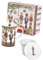 PABEN Set tasse avec infuseur de Noël avec casse-noisette décoratif de Noël 11,6 cm en porcelaine avec boîte de couleur Nàvel