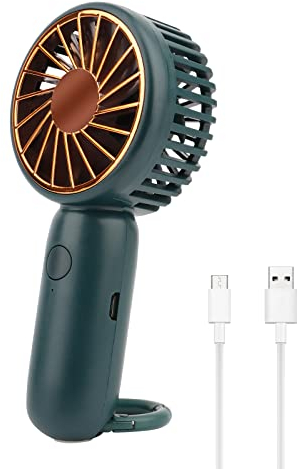 UKOFEW Mini Ventilatore con Gancio, Ventilatore Tascabile USB Piccolo, 3 Velocità Silenzioso Fan, Ventolino Ricaricabile, Ventilatore a Mano Portatile per Scrivania, Auto,Casa Ufficio,Viaggiare(Verde)