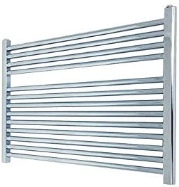 900mm (w) x 600mm (h) Straight Chrome Heated Towel Ladder Rail Bathroom Radiator - 1744 BTUs