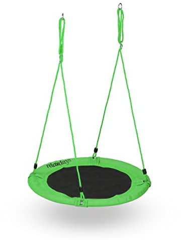 Relaxdays Nestschaukel, runde Hängeschaukel Ø 90cm, Kinder & Erwachsene, verstellbar, bis 100 kg, Outdoor & Indoor, grün