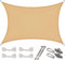 CelinaSun Sonnensegel Set Befestigung V2A Basic PES Rechteck 4 x 6 m sandbeige Sonnenschutz wasserabweisend