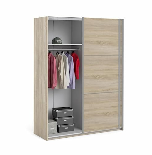 MONDO VIRO Armario moderno con dos puertas correderas Verona de madera de roble 150 x 60 cm 200 h
