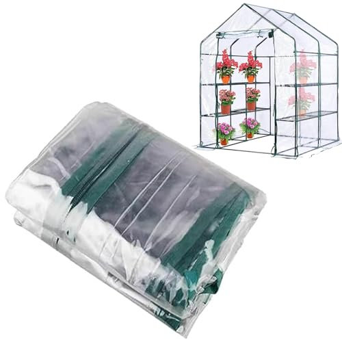 ZAWR Serre, Couverture en PVC Clair et Chaud, Fermeture à glissière renforcée, 143x143x195cm, Transparent, Outdoor