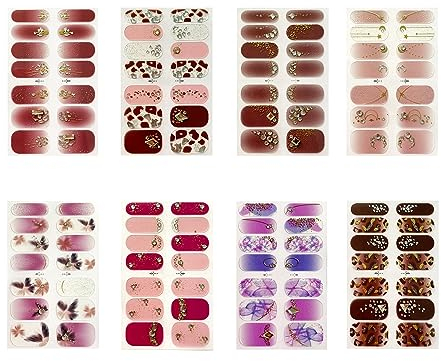 NagelstickerUV Gel Strips - Selbstklebende,6-teiliges Set Nagelfolien,Selbstklebend Glitzer Nagel Sticker, Nagelaufkleber