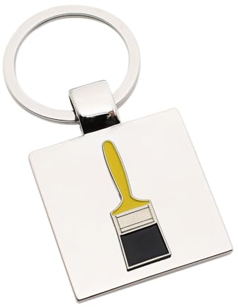 Personalised Engraved Keyring with Paint Brush Decorator Design Presented in a Gift Organza Bag
