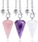 XIANNVXI 3 Pcs Pendule Divinatoire Pendule de Cristal Améthyste,Quartz Rose,Quartz Clair Pendule pour La Radiesthésie,Fournitures de Sorcellerie,Outils de Divination