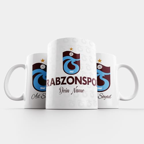 Trabzonspor Tasse mit Wunschname isim soyisim Geschenk bordo kupa Trabzon