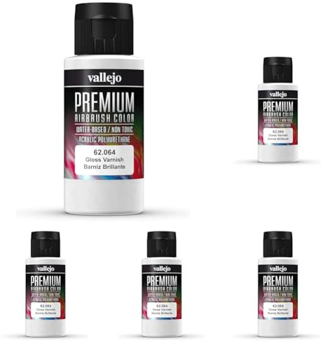 Vallejo Premium Color 60 ml Paint - Gloss Varnish (Pack of 5)
