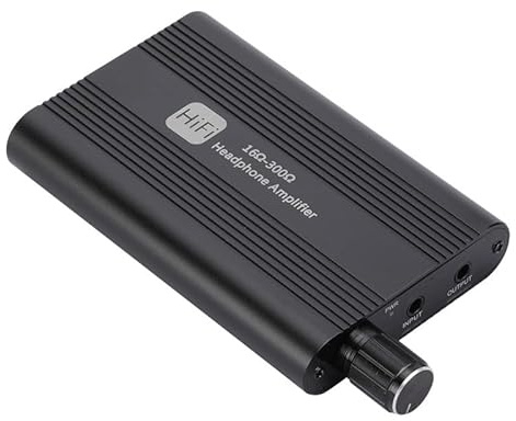 Jectse Headphone Amplifier, HiFi Earphone Amp with 2 Stage Gain 3.5mm AUX Input Output 16 to 300 Ohm Volume Control Audio Booster for Recording Studio