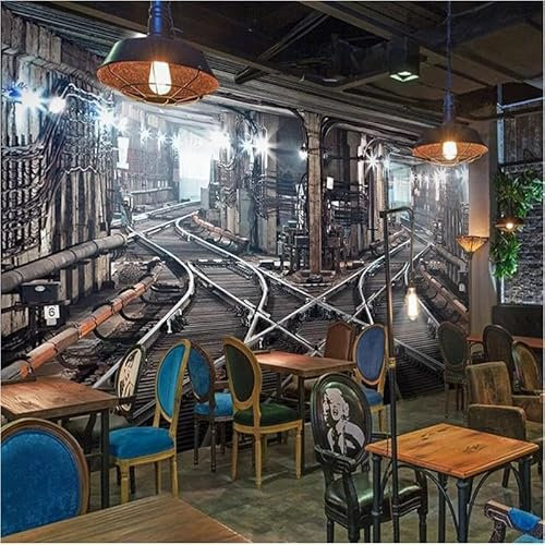 LUXINSHISU Hintergrund Wanddekoration Fototapete 3d wohnzimmer tapete retro eisenbahn schlafzimmer heim wand kunst aufkleber malerei