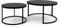 GREKPOL Couchtisch 2er Set - Runde Couchtische 48x70 + 42x50 cm - Rund Couchtisch Schwarz Matt - Coffee Table - Kafeetisch