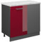 Vicco Eckunterschrank R-Line, Küchen Eckschrank, Bordeaux Hochglanz, 86 cm AP Marmor