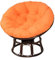 Surwin Hängesessel Kissen, Kissen für Hängesessel Rundes Dicke Stuhlkissen Weich Bequem Gartenstuhlauflage, Kissen Hängesessel für Rattanmöbel und Gartenstuhl (100x100cm,Orange)