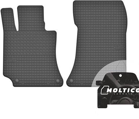 moto-MOLTICO Vorne Gummimatten Auto, 2-teiliges Set, Allwetter Gummi Fußmatten mit Rand, Antirutsch & Wasserfest Autoteppiche - passend für Mercedes Benz E W212 (2009-2016) MB GLK (2008 – 2015)