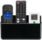 3 Slot Adjustable Remote Control Holder Wall Mount, TV Remote Box Hollow Bottom Slot Easy Phone Charging, Self Adhesive Remote Holder,Wall Pen Holder Storage Accessories for Home Office School (Black)