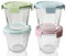 Glass Food Storage Soup Containers with Lids set 4, Meal Prep Reusable Airtight Round Lunch Bowls Boxes, Kitchen Cooking Pantry Organizers Breakfast Porridge Pots, Suitable for Microwave Freezer