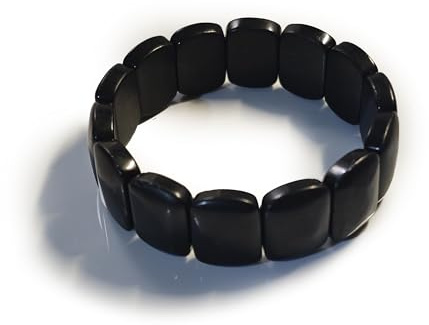 LWQCHW Roh-Schungit-Armband für negativen Energieschutz natürliche schwarze Kristall Heilung Armband mit quadratischen Perlen Erdung und Meditation Schmuck für Männer und Frauen, klein, shungit,