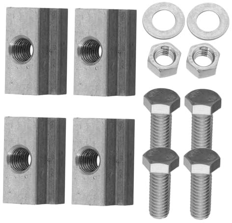 Amosfun 4sätze Zubehör Für Ladeflächenschienen Edelstahl-t-nutmuttern Schrauben Und Halterungen Für Pickup-Truck-bedde Bausatz Für Anhängerschienen