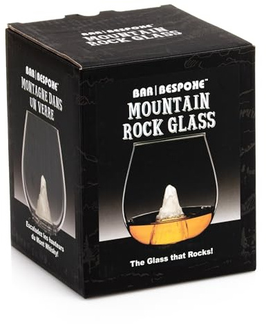 Bar Bespoke Mountain in a Glass Large 550ml Frosted Tumbler for Whisky, Cocktails, Spirits & Iced Drinks