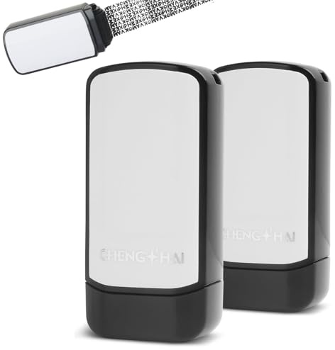 Datenschutz Rollstempel Set 2er Pack, 16mm Breit Rollender Identitätsschutz Stempel zum Adressen Schwärzen, Nachfüllbarer Sicherheits Schwärzer für Dokumente, Rechnungen, Kontoauszüge & Paketaufkleber
