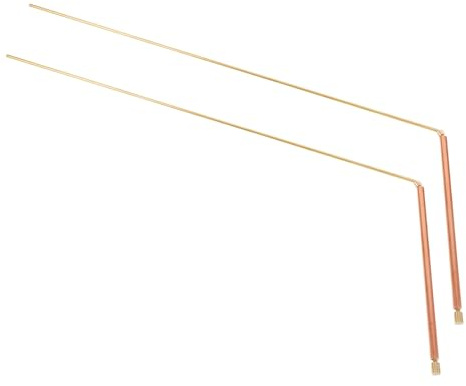 INOOMP 2 Baguettes de Sourcier en Cuivre Massif 99% – Tiges Légères de Détection pour Chasse Trésor et Radiesthésie – Outils Polyvalents pour Détection D’Esprits et Divination