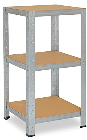 shelfplaza® 90x45x45cm HOME Schwerlastregal verzinkt/Metallregal mit 3 Böden/Kellerregal Metall, Garagenregal, Werkstattregal oder Regal Lagerregal/Steckregal Metall mit 175kg Tragkraft