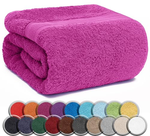NatureMark SAUNATUCH/BADETÜCHER – Premium Qualität 80x200cm – Sauna-Handtuch 100% Baumwolle – Farbe: Pink