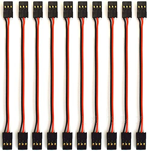 Yiqigou 10 stück 10cm JR Servo Verlängerungs Kabel 3 Pin Männlich zu MännlichJR Stecker Anschluss Kabel