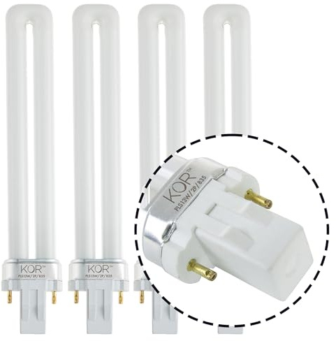 KOR (4 Pack) K22195 - PLS13W/2P/841 - Compact Fluorescent Plug-in - T4 - Single Tube - 13 Watt - 2-Pin (GX23) - 4,100 Kelvin (Cool White)