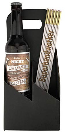 Geschenkset Geburtstag - Bier - Zollstock mit Gravur zur Auswahl - Geburtstag - Papa - Mann - Handwerker - inkl. Geschenkverpackung, Zollstöcke:-Jürgen