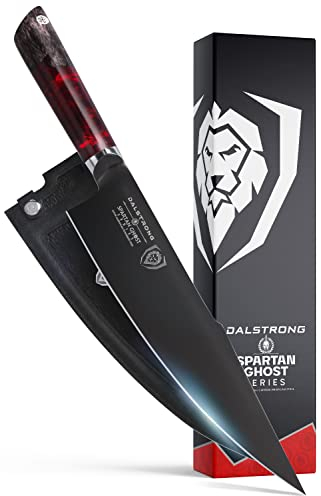 DALSTRONG Chef Knife - 24 cm - Spartan Ghost Series - American Forged S35VN Powdered Steel - Maple & Red Resin Handle - Sheath