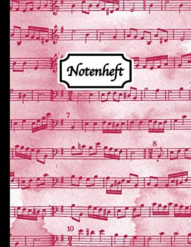 Notenheft: Blanko Notenheft - Notenpapier Block A4 - 100 Seiten - 12 Notensysteme pro Seite - Größe: Ca. A4
