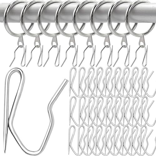 100 Stück Falte Vorhänge Haken Metal Curtain Haken 3,2 x 2,2 cm für Fenstervorhang, Türvorhang und Duschvorhang, Metall Vorhanghaken, Gardinenhaken aus Metall, für Fenster