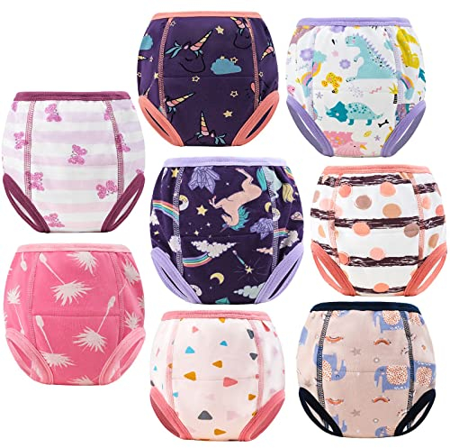 FLYISH DIRECT Töpfchen Trainingshose Baby Lernwindel Trainerhosen Unterwäsche für Baby Kleinkind Kleinkinder, 8 Stück, 110/4T, 4 Jahre