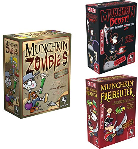 Pegasus Spiele 17138G - Munchkin Zombies 1+2 + Freibeuter 1+2 + Munchkin beißt! 1+2