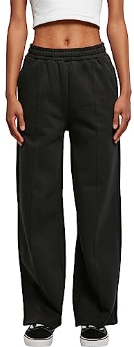 Urban Classics Ladies Straight Pin Tuck Sweat Pants Pantalon de survtement, Noir, M Femme
