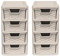4 Drawer Small Rattan Tower Unit - Mushroom, Set of 2 Units - 38.5cm (H) x 19cm (W) x 26cm (D)