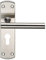 Mitred T-Bar Lever Door Handle on Euro Lock Backplate - 172 x 44mm - Satin Steel | Commercial Lever on Backplate Door Handle - Internal Door Hardware - Lock, Euro, Oval and Latch Options Available