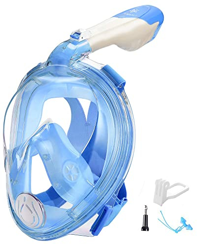 V VILISUN Mascara de Buceo, 180° Panorámica Gafas Buceo de Cara Completa Gafas de Bucear Anti-Niebla y Anti-Fugas, Cámara Acuatica Deportiva la Soporte, Easy Breathe para Adultos