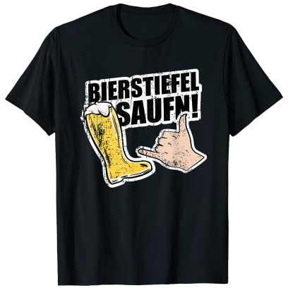 Stivali da birra saufen per feste di birra Maglietta