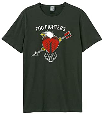 Amplified Unisex Tee - FOO Fighters - Eagle Tattoo, Charcoal, XL