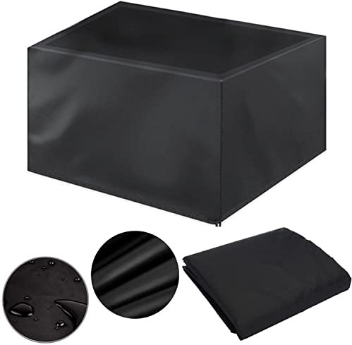 Gartentisch Abdeckung 140x80x80, Schutzhülle Gartentisch 140x80x80cm Abdeckplane für Gartenmöbel Schutzhülle Gartenmöbel Abdeckhaube Rechteckige Wasserdicht Winddicht Anti-UV - Schwarz (140x80x80cm)