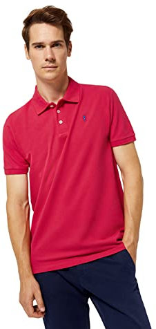 Polo Club Polo Manica Corta Uomo Fucsia Regular Fit Maglietta 100% Cotone