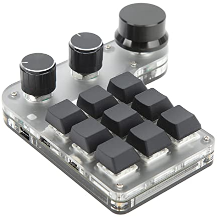 Einhändig Programmierbare Mechanische Tastatur, 9 Tasten, 3 Knöpfe, Programmierbare RGB-Makrotastatur, Benutzerdefinierte Tastenkombination, Dual-Mode-Verbindung,