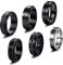 JeweBella 6 Stück Edelstahl Ringe für Herren Spinner Ringe Set Vintage Breit Schwarz Ringe Drehbare Kette Ringe Vintage Spinner Ring Männer Hochzeitsversprechen Band Ringe Größe 54-70