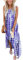 AUSELILY Vestito Lungo Donna Maxi Vestito Estivo Donna Lungo da Spiaggia Mare Vestito T Shirt Donna Lungo con Spacco Laterale e Tasche Tintura Plaid Blu Viola M